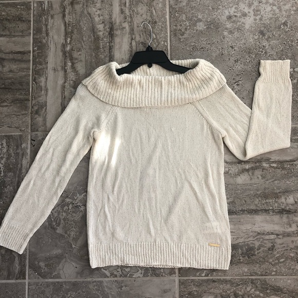 Michael Kors Turtleneck Sequined Sweater in Bone/White, Size XL New w/Tag - Picture 9 of 10